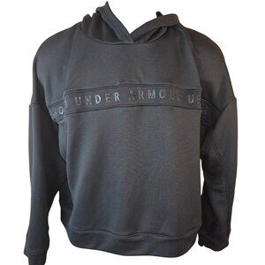 Under Armour Womens Black Loose Fit Cropped Hoodie Large